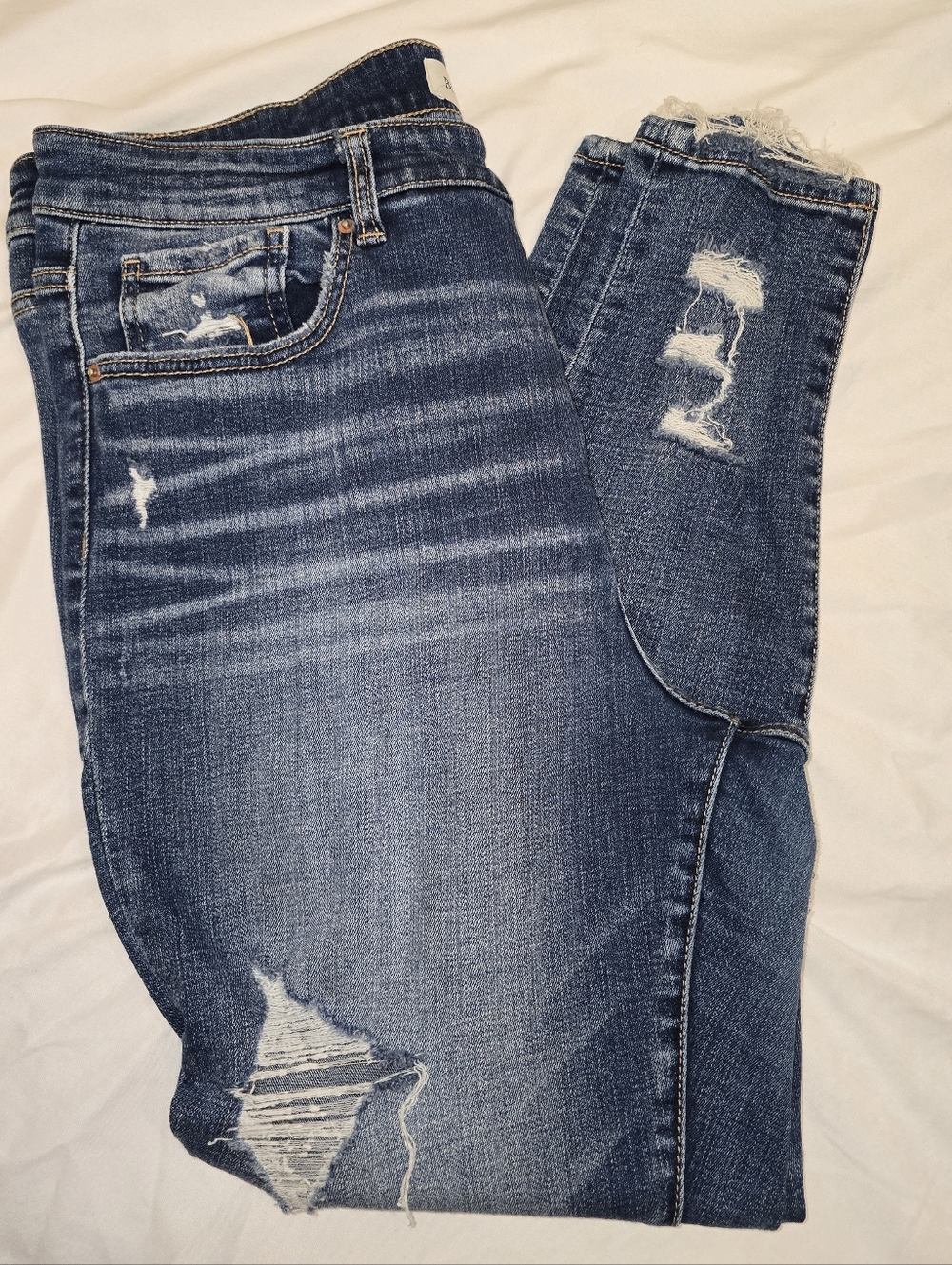 BKE Parker Distressed Medium Blue Boyfriend Jeans 33